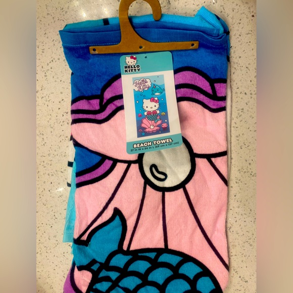 NWT MERMAID HELLO KITTY w/ NARWHAL BEACH TOWEL🧜‍♀️🐈‍⬛💕💖 - Picture 5 of 8